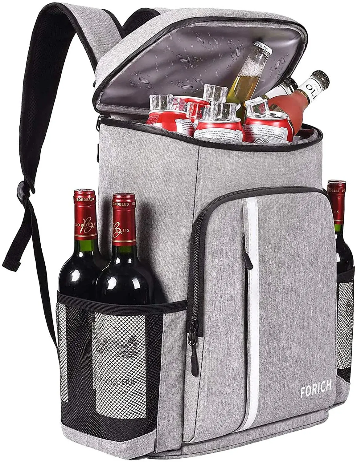 FORICH Insulated Cooler Backpack 30 Cans Leakproof Waterproof Soft Beach Cooler Bag for Men Women Work Lunch Picnics Camping Hiking 30L Large Capacity Lightweight Durable Multi Purpose