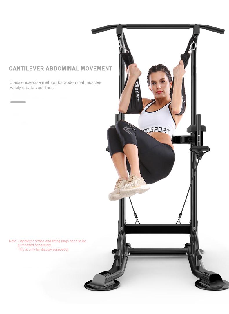 Power Tower Dip Station Pull Up Bar for Home Gym Multi-Function Adjustable Height Strength Training Workout Equipment