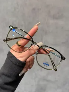 Women's Fashionable Olive Green Eyeglasses, Lightweight Anti-blue Light Eyeglasses for Work, Daily Clothing Decor, Perfect for Student Daily Use, Fashionable Frames Glasses