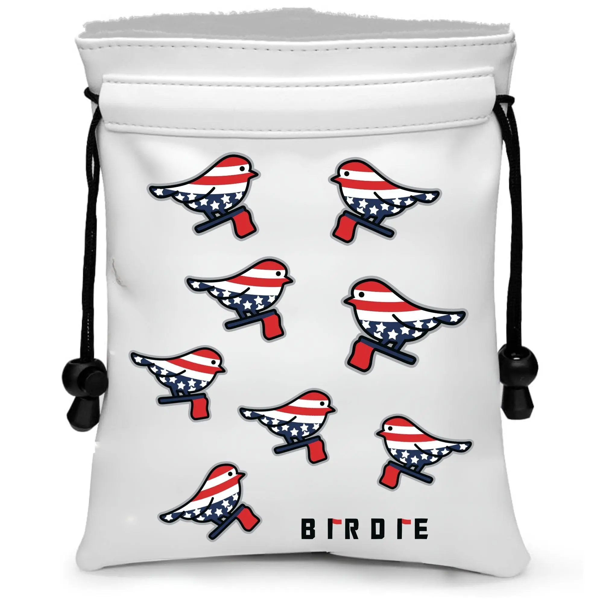 Funny Bird Pattern Golf Valuables Pouch, PU Leather Golf Tee Pouch with Drawstring Closure, Portable Ball Pouch, Golf Accessories for Men Women, Golf Equipment, Golf Supply