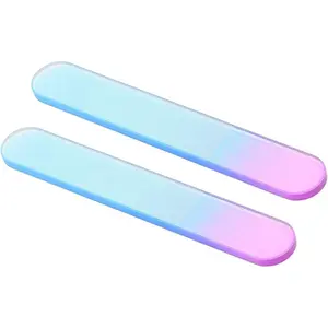 2Pcs Professional Glass Nail Files and Buffers for Natural Nails Reusable Cleaner and Cuticle File Travel-Friendly Manicure Tools for Salon and Home Use
