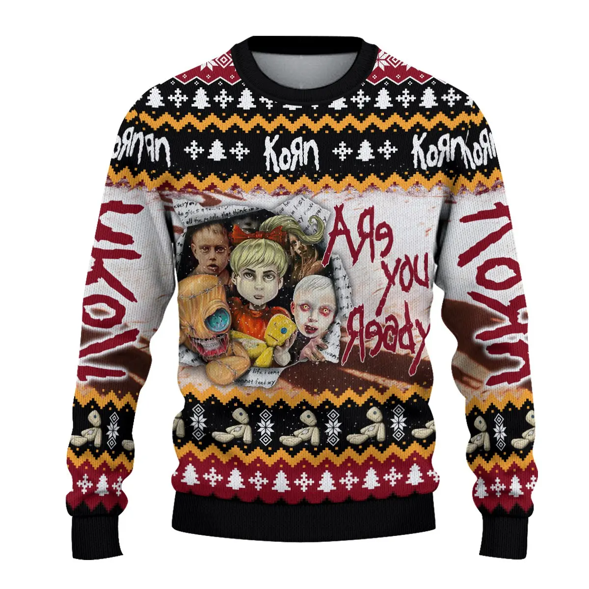 K0rn Ugly Christmas Sweater, Nu-Mental Band Xmas Gifts