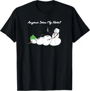 100% cotton Unisex Funny Adult Humor Christmas Gift , Naughty Snowman T-Shirt