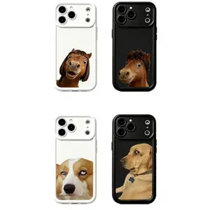 Funny Derpy Dog Cat Cursed Pet Face Doberman Pinscher Phone Case for Couples - Fits All iPhone & Samsung Smartphone, Cellphone, Handheld Devices - Mobile Phone Accessories JT24,25,26,27,28