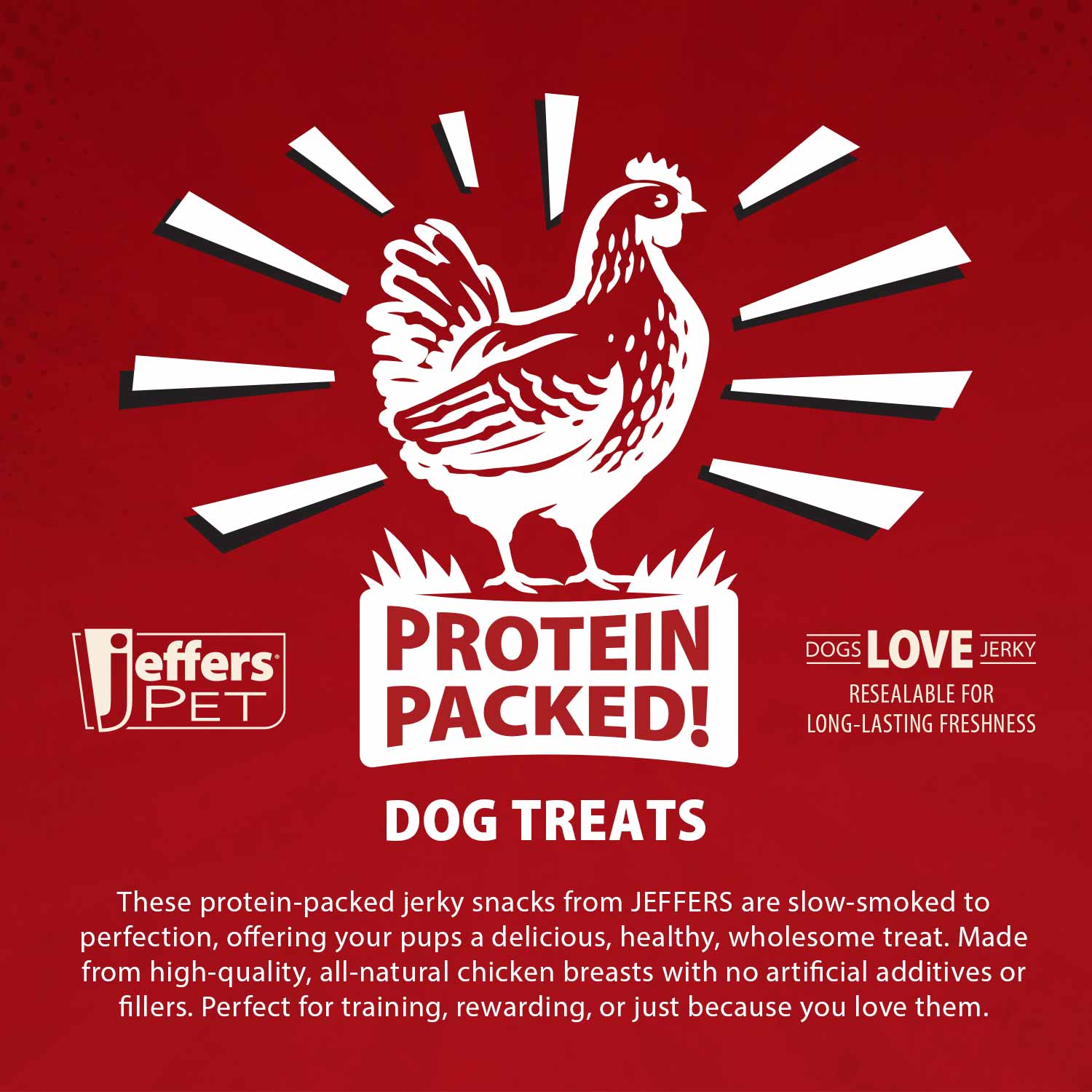 Jeffers Chicken Jerky Healthy Dog Treats, 24 oz - 100% Natural, Grain-free, Gluten-free, Made in USA Supplements Training Jeffers Chicken Jerky Healthy Dog Treats, 24 oz - 100% Natural, Grain-free, Gluten-free, Made in USA Supplements Training