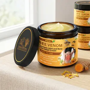 Bee Venom & Turmeric Joint & Bone Pain Relief Cream - Fast Relief for Knee, Back, Hands - Quickly Absorbed, Fragrance-Free, Plant-Based - 2.12oz"