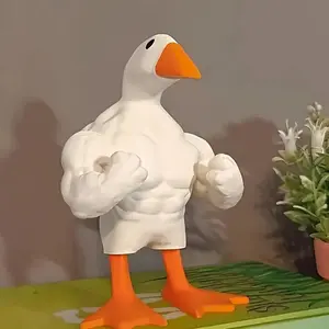 LZF-Funny Muscle Duck Statue Ornament, Cute and Funny Muscle Goose & Duck Home Living Room & Bedroom Decoration, Home Decor-LZF