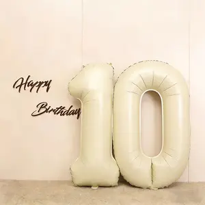 2 Large Size 32 Inch Cream Party Balloons Set, Perfect for Surprise Parties, Birthday Decorations, Anniversary Backdrop Props