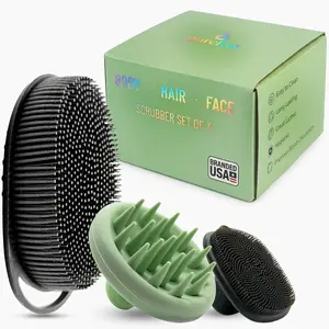 Body Hair Face Scrubber Set, Exfoliating Brush Kit, Set of 3
