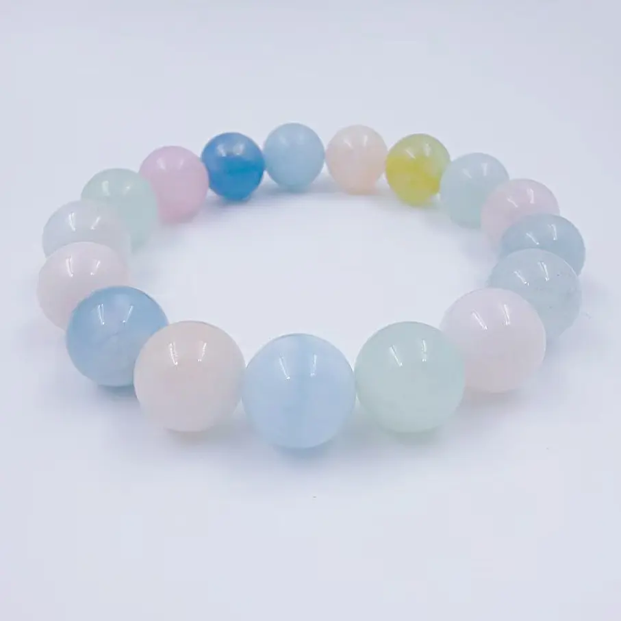 Exquisite Healing Crystal Morganite Bracelet, Candy Color Pastels Design, Daily Wear Fashion Accessory, Taoist Priest-Consecrated Chinese FengShui Piece for Mood & Relationship Balance, Exquisite Bracelet, Healing Crystal Bracelet summerwins,summerwins