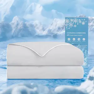 Cooling Comforter King Size - Cooling Blanket for Hot Sleepers and Night Sweats, Q-Max>0.45-Sided Cooling Surface, Light Grey(106" x 90")