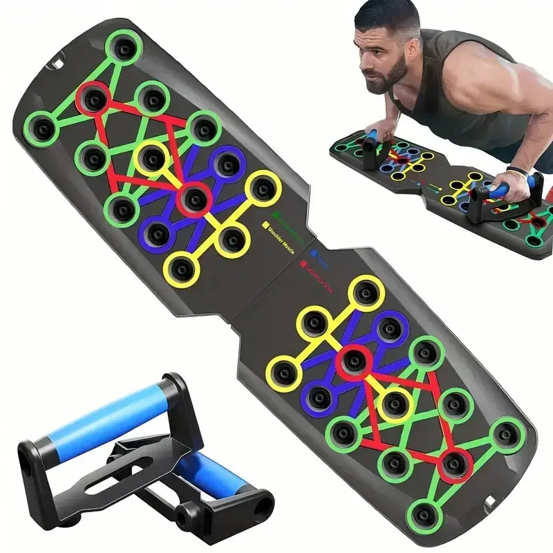 Push Up Board Portable Home Fitness Push-Up Bar Set with Foot Pads | Full-Body Functional Muscle Training Workout Equipment