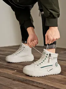 Unisex All-Black Cold-Resistant Work Boots: Fleece-Lined, Thick Cushion Sole, Easy Wear. For Freezing Weather/All-Day Wear