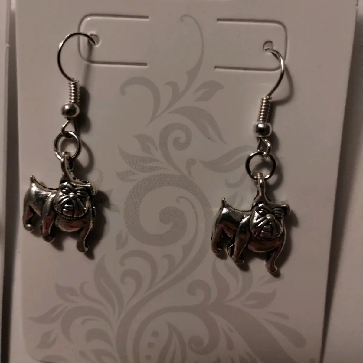Bulldog tibetan silver earrings.