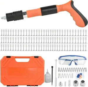 Manual Mini Steel Nail Gun 5 Gears Power Adjustable Concrete nail gun Woodworking integrated air nailer gun with 100 Nails