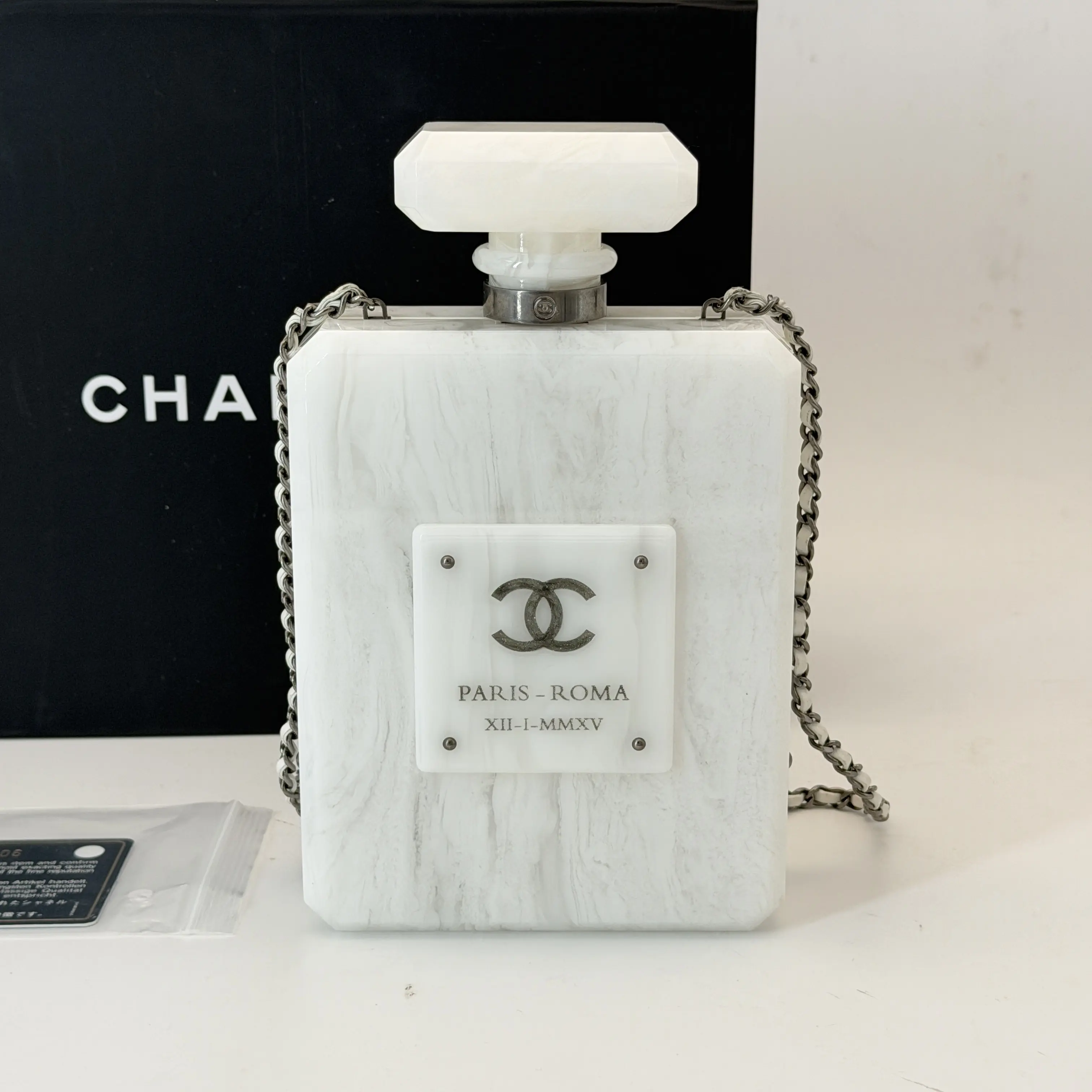 Pre-owned CHANEL Marbled Plexiglass Crossbody Bags Resin Perfume Bottle Buonasera Minaudiere Bag
