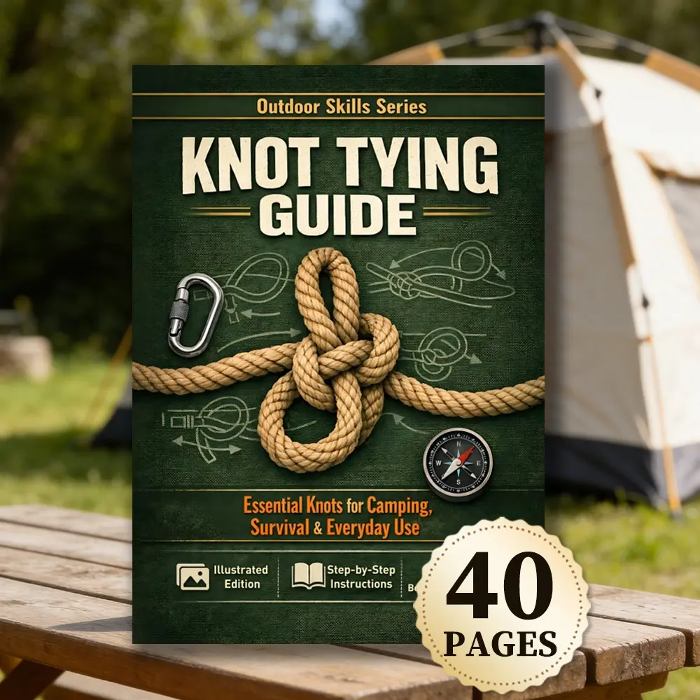 Practical Knot Tying Illustrated Guide for Beginners, Tutorial, Step-by-Step Knot Instruction Book, Outdoor Skills Handbook, Multi-Purpose Knot Techniques for Gift Wrapping, Home Securing, DIY Decoration, Gardening, Camping, and Daily Life