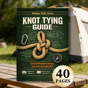 New practical Knot Tying Illustrated Guide for Beginners, Step-by-Step Knot Instruction Book, Outdoor Skills Handbook, Multi-Purpose Knot Techniques for Gift Wrapping, Home Securing, DIY Decoration, Gardening, Camping, Clothesline Use, and Daily Life