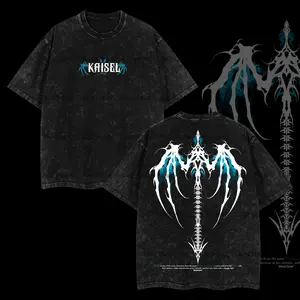 "Kaisel" Solo Leveling Retro Vintage Unisex Oversize Anime Manga Acid Washed Heavyweight Cotton T-shirt, Anime Merch, Gift For Anime Fan.