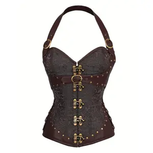 Neck-hanging Steel-boned Gothic Court-style Corset