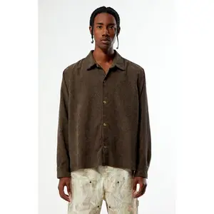 Pacsun Men's Enzo Brown Corduroy Long Sleeve Shirt