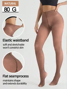 Women's Slim-Fitting High-Waisted Plain Color Pantyhose, Fashionable, Sexy, Smooth & Soft Design, All-Season Wear, Comfortable Daily Use