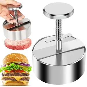 Stainless Steel Hamburger Press, Non-Stick Patty Maker for Easy Meat Patti & Thin Burger Cooking, Durable Kitchen Tool