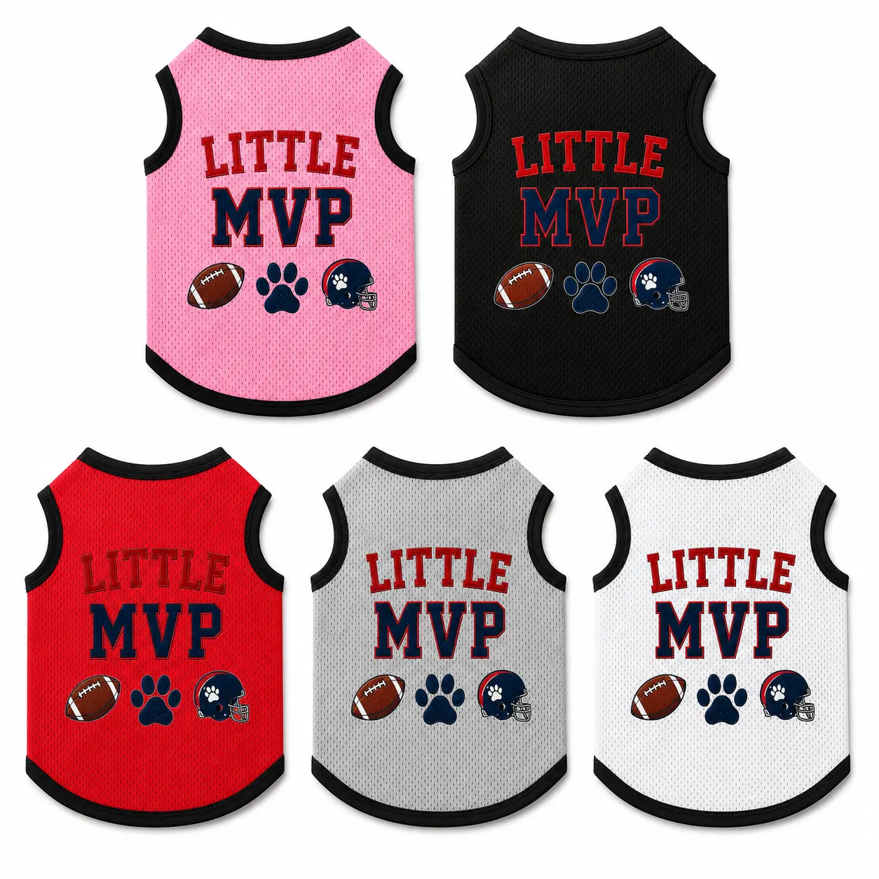 Little MVP Dog & Cat Jersey | Breathable Mesh Pet Jersey | Football Sports Vest for Small Medium Large Pets
