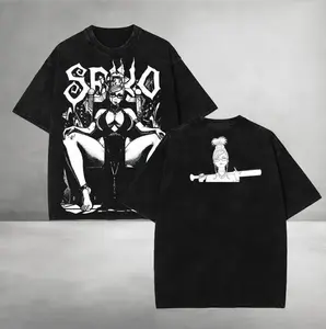 Seiko Ayase Dandadan Anime T-Shirt - Oversized Vintage Washed Graphic Tee, Japanese Streetwear Unisex Cotton Top, Bold Dark Manga Inspired Shirt, Trendy Outfit for Anime Fans, 100% Sustainable US Cotton, Oeko-Tex Certified