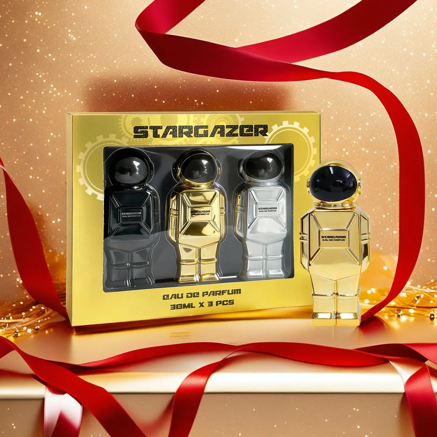 3pcs Space Robot Men's Perfume Gift Box, Daily Use, Date Night, Party, Valentine's Day Gift, 30ML X 3, Non-Flammable Liquid