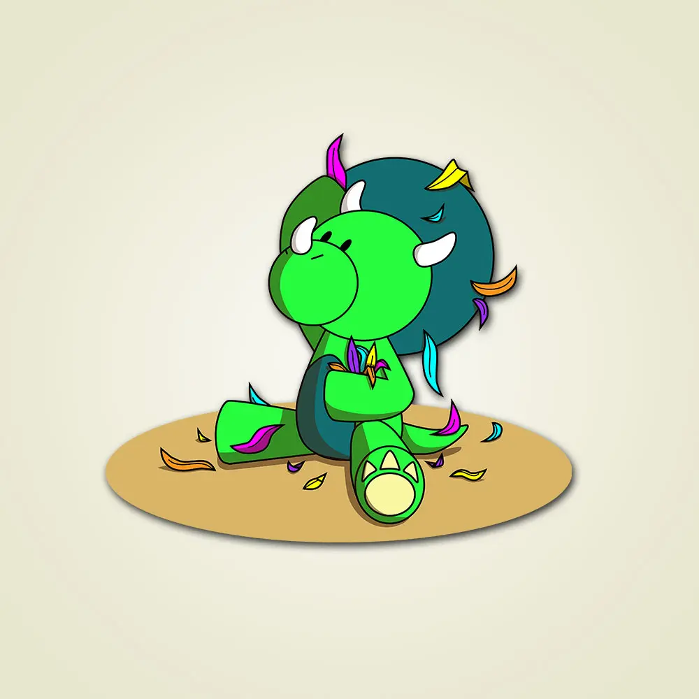 Feathered Triceratops Sticker