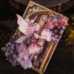 50 Pcs Pack Dark Fantasy Theme Paper DIY Diary Frame Background Decoration Gift Wrapping Set, Fairy Tale Series Decorative Papers, Craft Kits, Crafts Kit, Creative Craft Kit