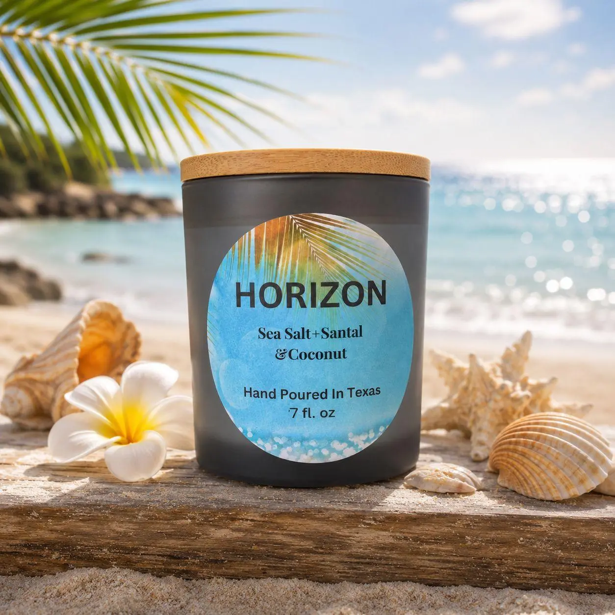 HORIZON Sea Salt and Coconut Fragrance Soy Wax Candle - Aroma Candle for Home Decor, Room Decor (Home Supplies)
