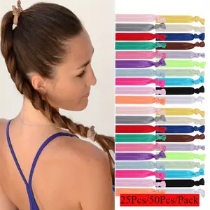 50Pcs/Pack Proud Month Colored Leave No Trace Hair Rope Set, DIY Candy Colored Hair Rope for Daily Basic, European and American Simple Knot Sports Headband, Wrist Strap
