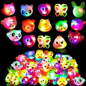 18 Pcs Colorful LED Light-Up – Flashing Glow-in-the-Dark Jelly Finger Toys, Party Favors for Kids & Adults, Halloween, Birthday, Valentine’s & Easter Gifts
