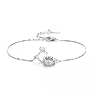 Elegant Silver Bracelet with Interlocking Circles ring engagement marriage