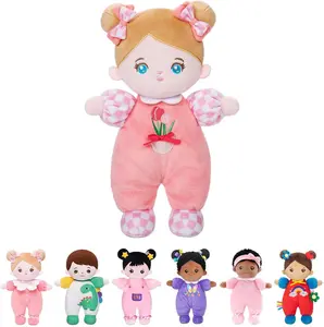 Soft Baby Doll for 1+ Year Old Girl Gifts - Toys for 1+ Year Old Birthday Christmas Plush Gift for Toddler Adorable First Doll Tulip Pink 10"