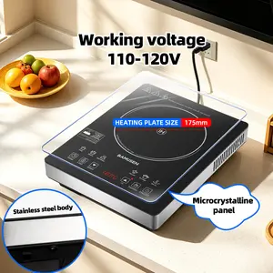 BAMUSEN Portable Induction Cooktop, 1800W Electric Induction Burner with 9 Temperature Settings, Countertop Induction Hot Plate with 2 hours and 59 minutes Timer, Child Lock, Easy to Clean, for Home Kitchen Cooking