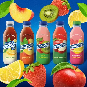 Snapple Kiwi Strawberry Juice Drink, 16 Fl Oz Recycled Plastic Bottle, Pack Of 12, All Natural, No Artificial Flavors Or Sweeteners, Contains 3% Real Juice