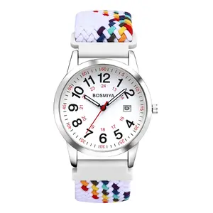 OIDEA Easy Reader Stretch Band Watch with Big Number Calendar Dial, 24 Hour Format Quartz Analog Watch for Men Women Nurses Students summerwins,summerwins
