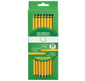 Wood-Cased Pencils, Pre-Sharpened, #2 HB Soft, Yellow, 30 Count