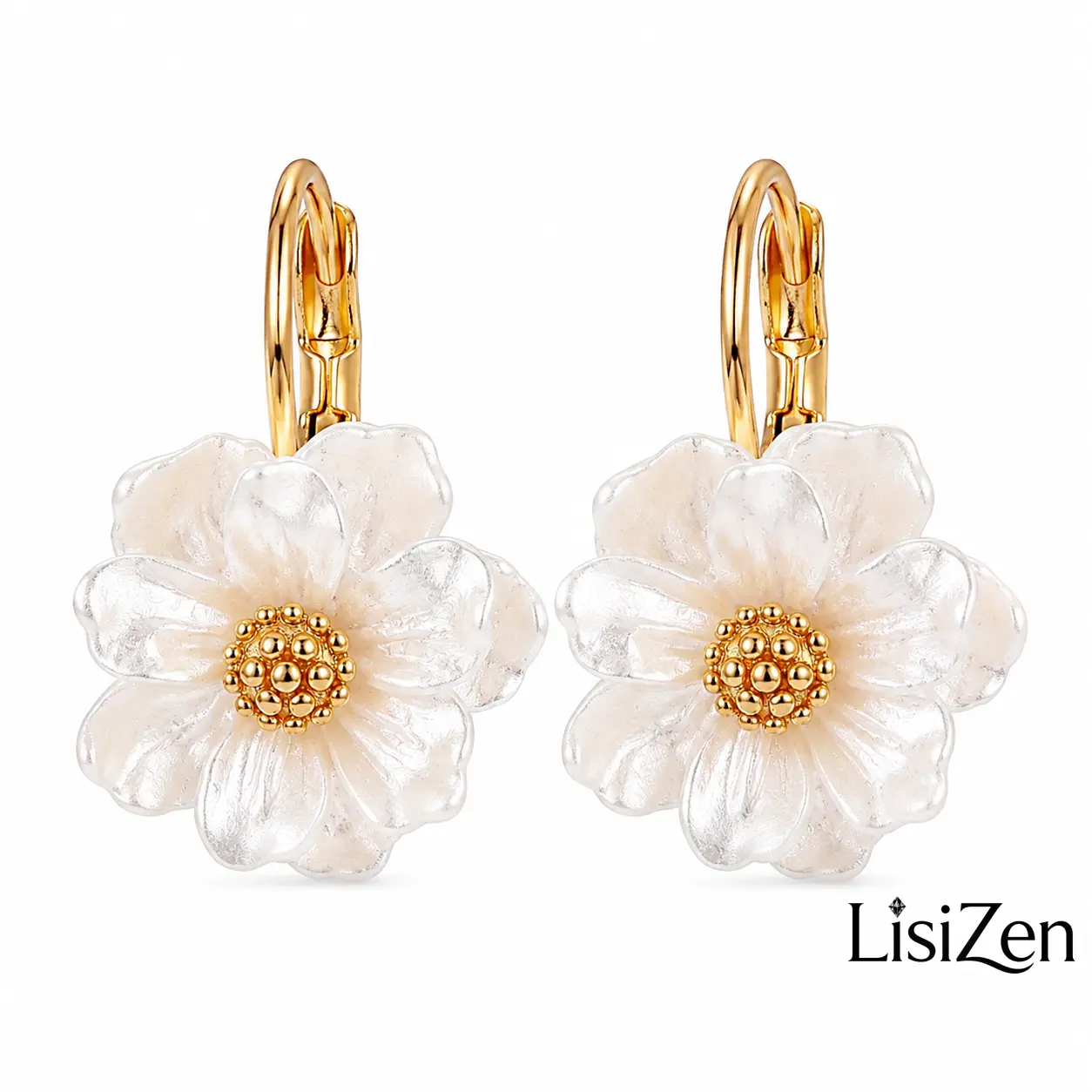 Women's Flower Motif Drop Earrings - Minimalist Alloy-Plated Design, Lightweight for Everyday Wear