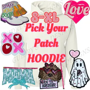 (S-XL)Pick Your PATCH  Hoodie Women Long Sleeve Pick Your Color Casual Pullover Womenswear Comfortable Everyday Polyester Sweatshirts Tops Cotton POLY