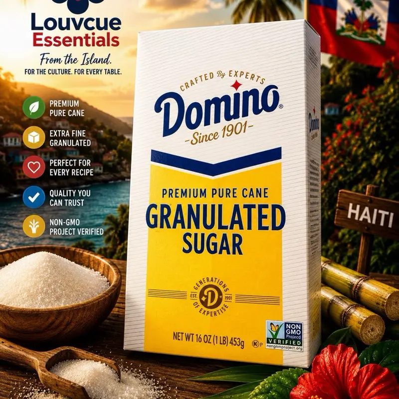 Domino Premium Pure Cane Granulated Sugar 1 lb (16 oz) – Fine White Cane Sugar for Baking, Cooking, Coffee, Tea & Desserts