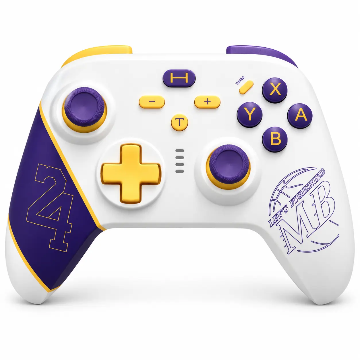 Pro Wireless Gaming Controller for Nintendo Switch/OLED/Lite & Windows PC, Purple Gold Ergonomic Gamepad with Dual Vibration, 6-Axis Motion Control, Turbo, Back Buttons, Switch/Pc