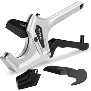 Ratchet PVC Pipe Cutter Heavy Duty,Cuts up to 3 Inches,PVC Cutter with One-Click Blade Replacement,Plastic Pipe Cutter, PVC Cutter Tool,PEX Pipe Cutter,PVC Pipe Shears with Extra Spare Blade