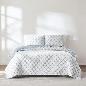 Lush Decor Diamond Leaf Jacquard Reversible Matelasse Coverlet Set 3-Piece Cotton Blend Bedding with Leaves Pattern OEKO-TEX Certified
