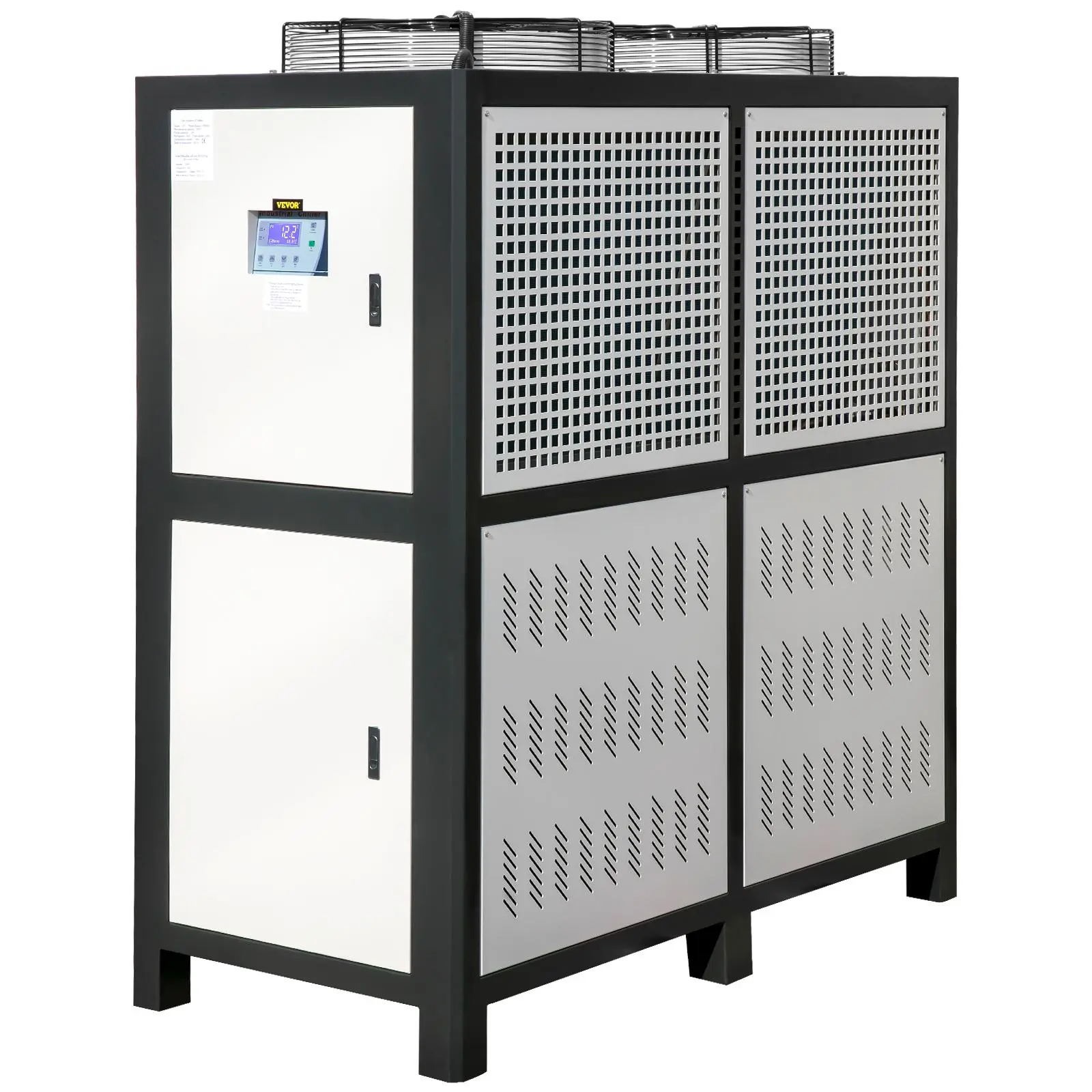 【summerfinds】VEVOR Water Chiller 15Ton, Capacity Industrial Chiller 15Hp, Air-Cooled Water Chiller, Finned Condenser, with Micro-Computer Control, Stainless Steel Water Tank Chiller Machine for Cooling Water