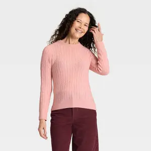 Women's Lace Stitch Crewneck Pullover Sweater - Universal Thread