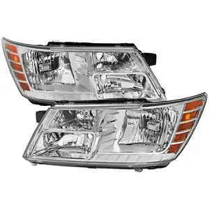 2009-2020 Journey Factory Style Headlights (Chrome Housing/Clear Lens)
